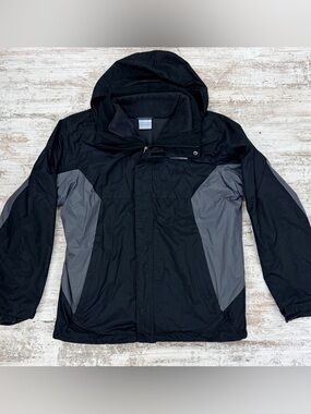 Columbia Eager Interchangeable Coat Jacket Large Black Gray Cold Weather Coat